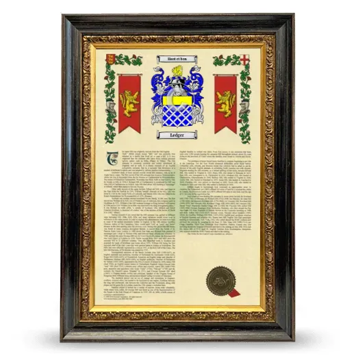 Ledger Armorial History Framed - Heirloom