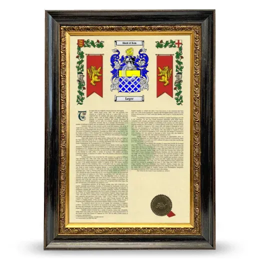 Leger Armorial History Framed - Heirloom