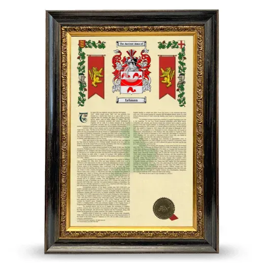 Lehman Armorial History Framed - Heirloom