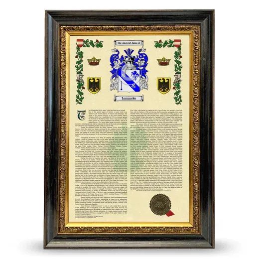 Lemmeke Armorial History Framed - Heirloom