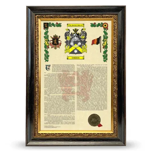 Lemmon Armorial History Framed - Heirloom
