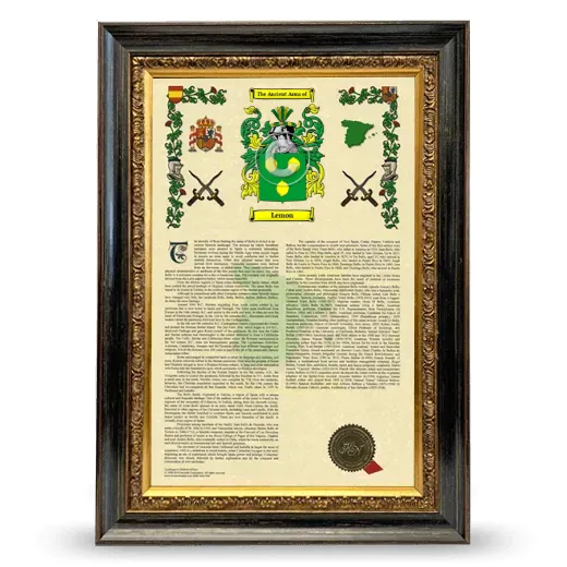 Lemon Armorial History Framed - Heirloom