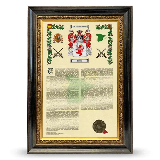 Leoni Armorial History Framed - Heirloom