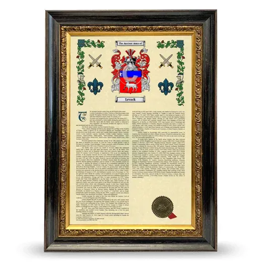 Levack Armorial History Framed - Heirloom