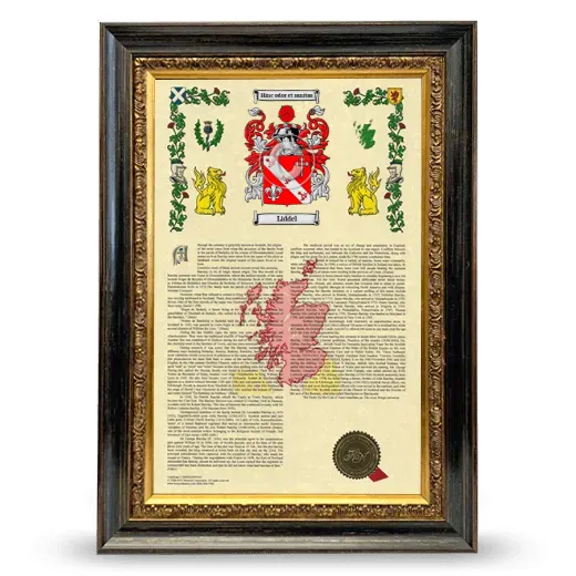 Liddel Armorial History Framed - Heirloom