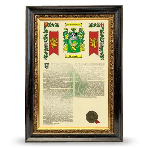 Lightowler Armorial History Framed - Heirloom
