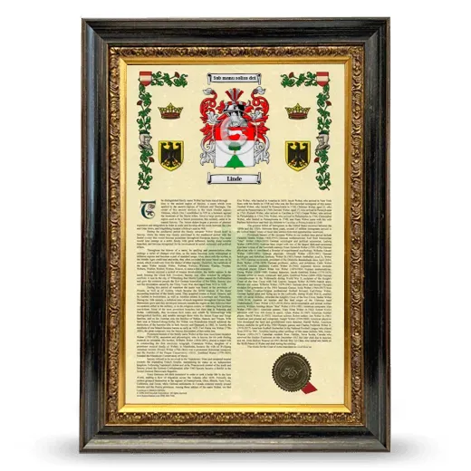 Linde Armorial History Framed - Heirloom