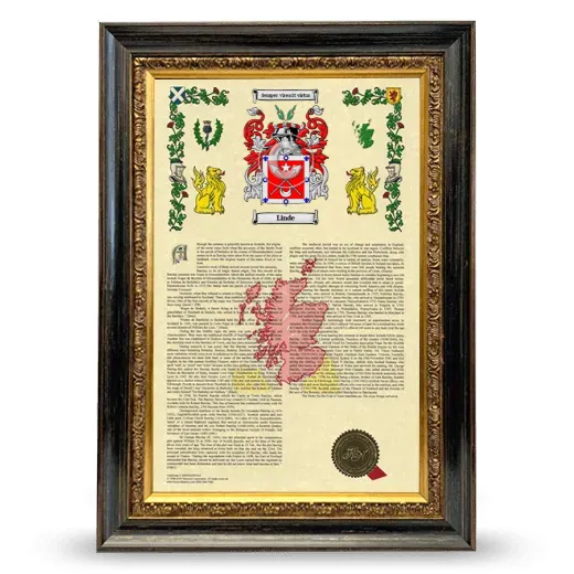 Linde Armorial History Framed - Heirloom