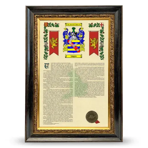 Lingen Armorial History Framed - Heirloom