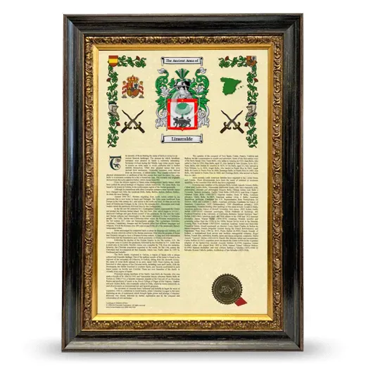Lizarralde Armorial History Framed - Heirloom