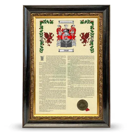 Llwyd Armorial History Framed - Heirloom
