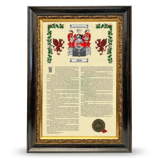 Llyod Armorial History Framed - Heirloom