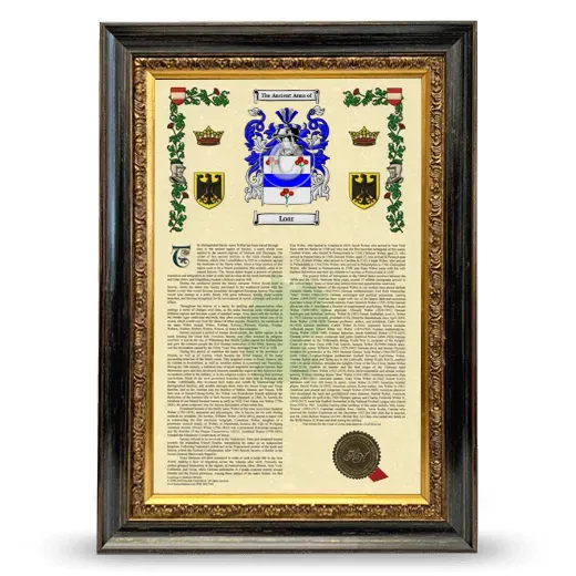 Loar Armorial History Framed - Heirloom