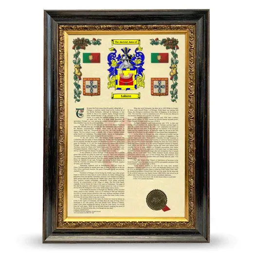 Lobato Armorial History Framed - Heirloom