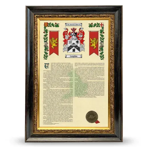 Longdon Armorial History Framed - Heirloom