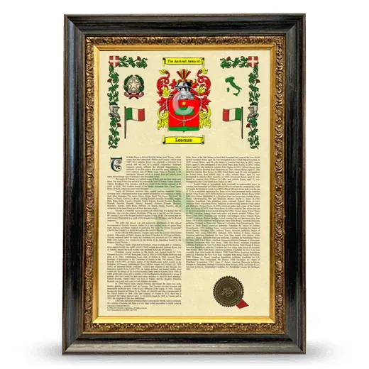 Lorenzo Armorial History Framed - Heirloom