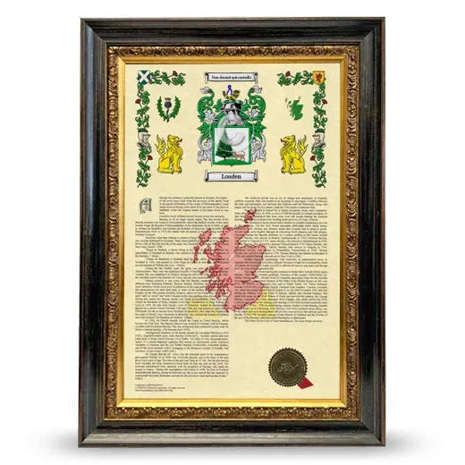 Louden Armorial History Framed - Heirloom