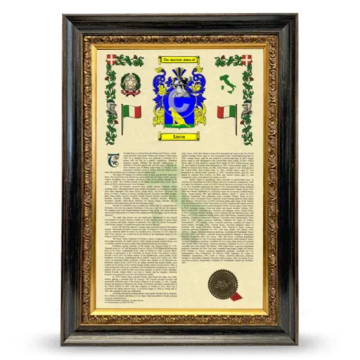 Lucca Armorial History Framed - Heirloom