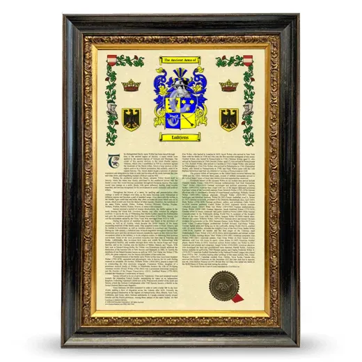 Luitjens Armorial History Framed - Heirloom