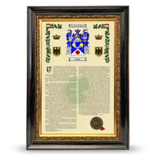 Lutter Armorial History Framed - Heirloom