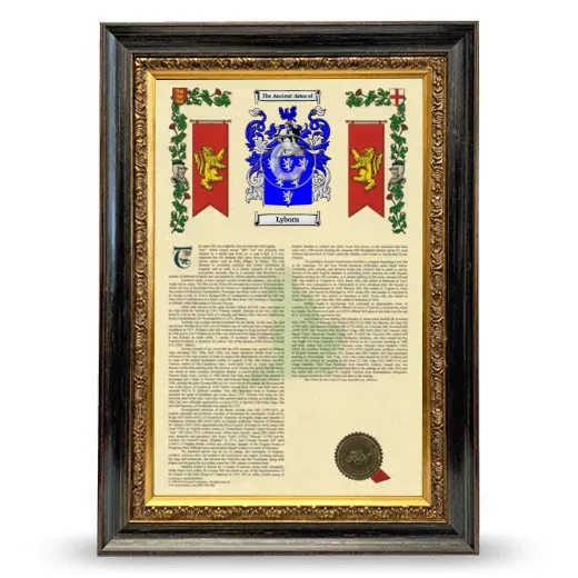 Lyborn Armorial History Framed - Heirloom