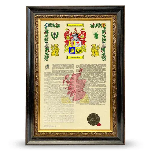 MacUmber Armorial History Framed - Heirloom