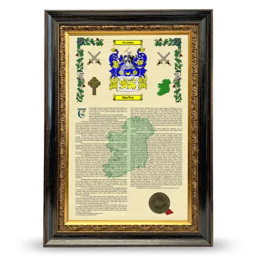 MacVey Armorial History Framed - Heirloom