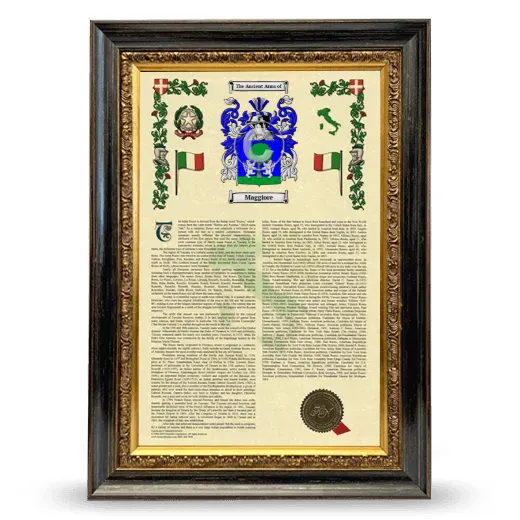 Maggiore Armorial History Framed - Heirloom