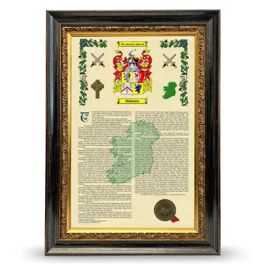Mahoney Armorial History Framed - Heirloom