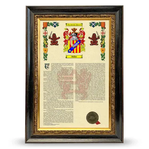 Makar Armorial History Framed - Heirloom