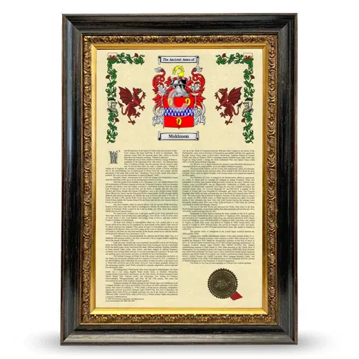Makinson Armorial History Framed - Heirloom