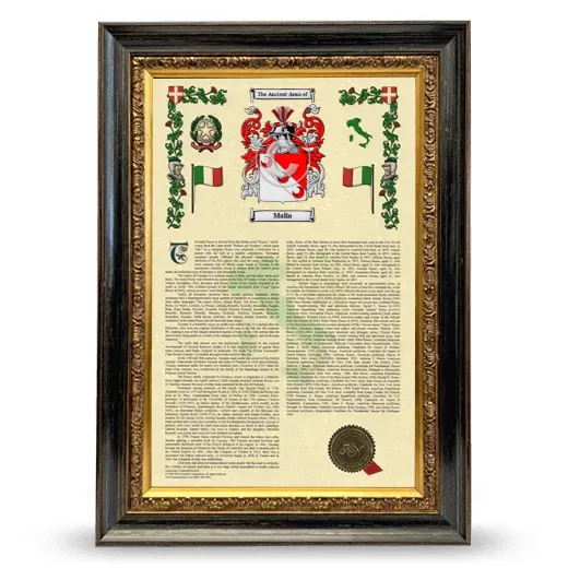 Malia Armorial History Framed - Heirloom