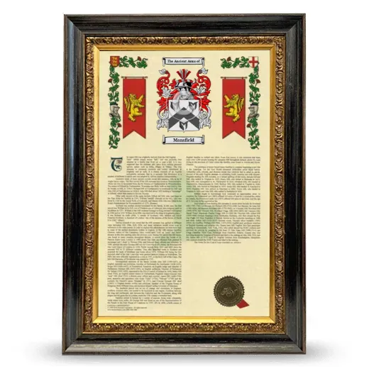 Mansfield Armorial History Framed - Heirloom