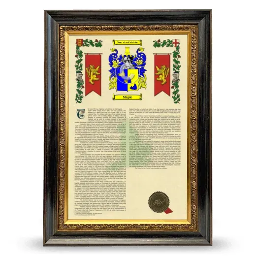 Maple Armorial History Framed - Heirloom