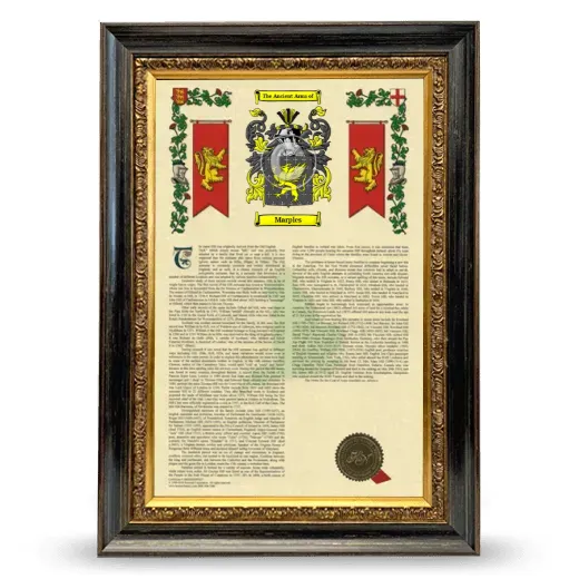 Marples Armorial History Framed - Heirloom
