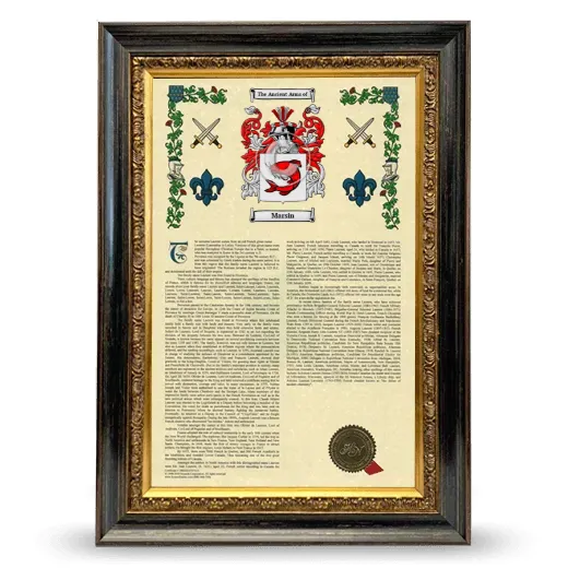 Marsin Armorial History Framed - Heirloom