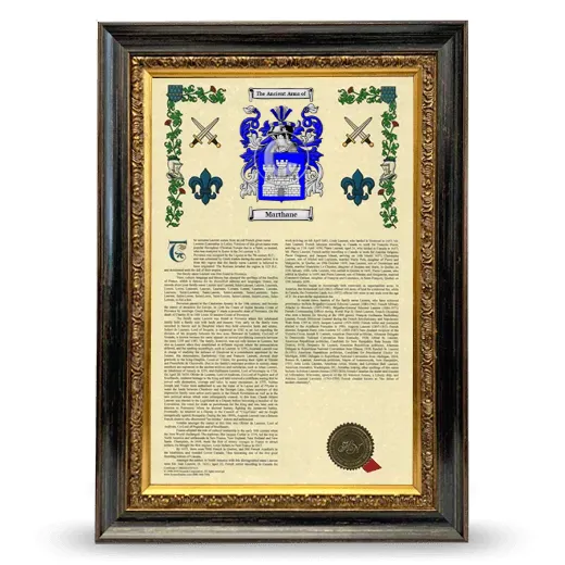 Marthane Armorial History Framed - Heirloom