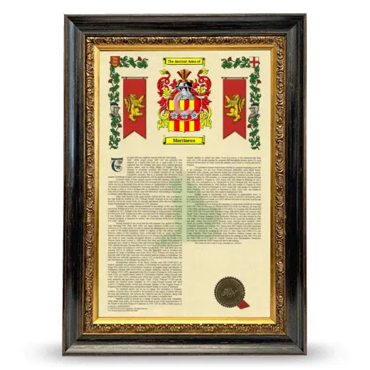 Martineau Armorial History Framed - Heirloom