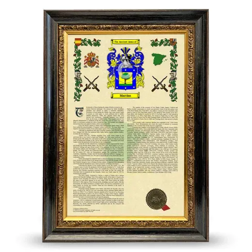 Martins Armorial History Framed - Heirloom