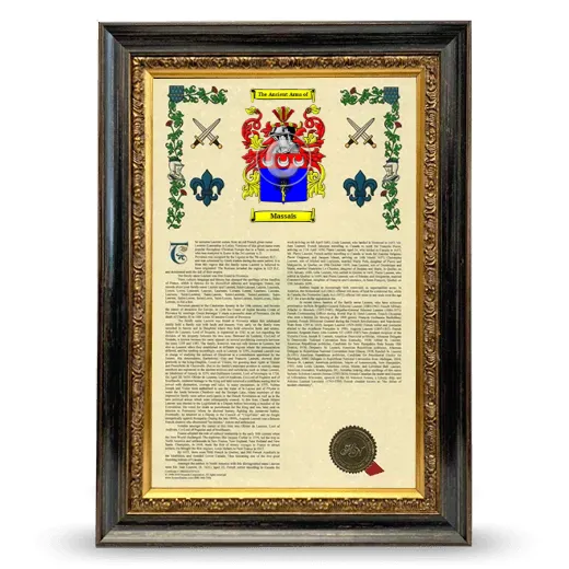 Massais Armorial History Framed - Heirloom
