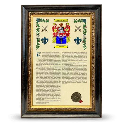 Massue Armorial History Framed - Heirloom
