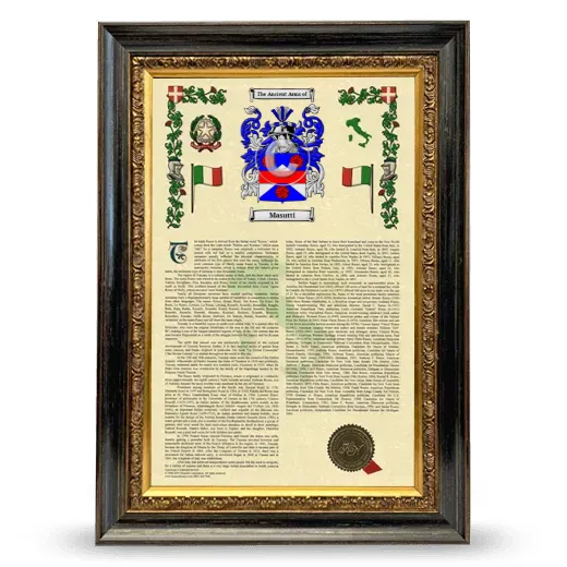Masutti Armorial History Framed - Heirloom