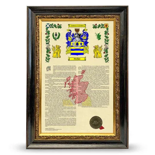 Mather Armorial History Framed - Heirloom