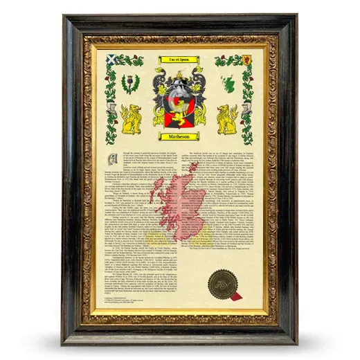 Matheson Armorial History Framed - Heirloom