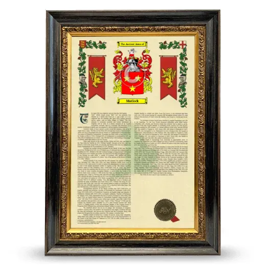 Matlock Armorial History Framed - Heirloom