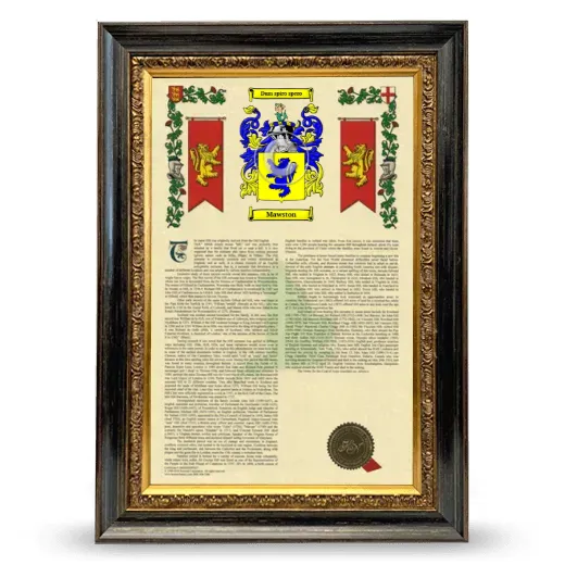 Mawston Armorial History Framed - Heirloom