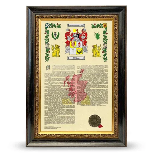 McBain Armorial History Framed - Heirloom
