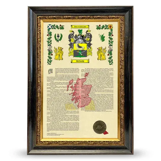 McCurdy Armorial History Framed - Heirloom