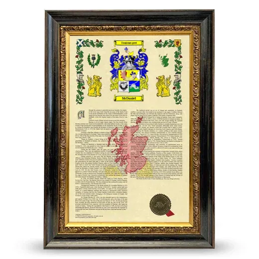 McDaniel Armorial History Framed - Heirloom