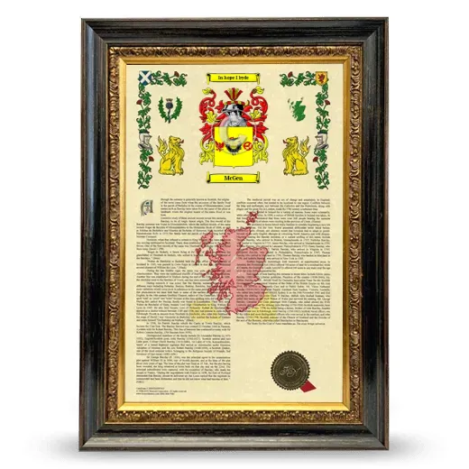 McGen Armorial History Framed - Heirloom